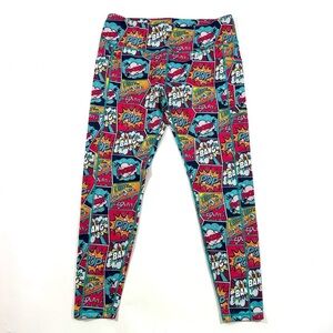 CVG Knockout Leggings Size XXL Comic Print Full Length 27 Inseam